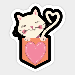 Funny Cat Pocket Gift Sticker